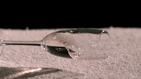 wine glass of water spilling on carpet