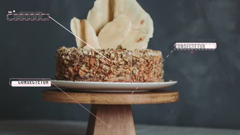 woman decorating a beautiful cake in a kitchen