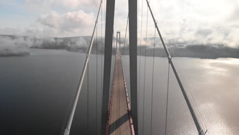 Aerial pushing forward center in Hogakusten bridge