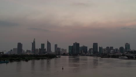 ho chi minh city skyline at dusk/dawn