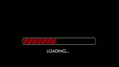 2d motion. full download bar with loading message flashing while waiting.