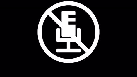 Mic mute mute icon Text animation 1080p - 30 fps - Alpha Channel