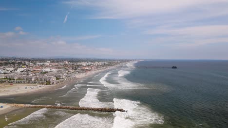 oceanside beaches and coastline with oceanside pier in distance