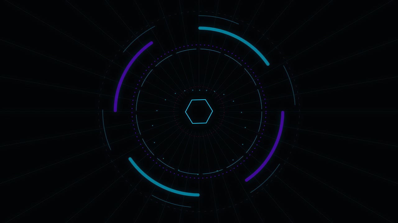 Futuristic Digital Hexagon Interface HUD Animation