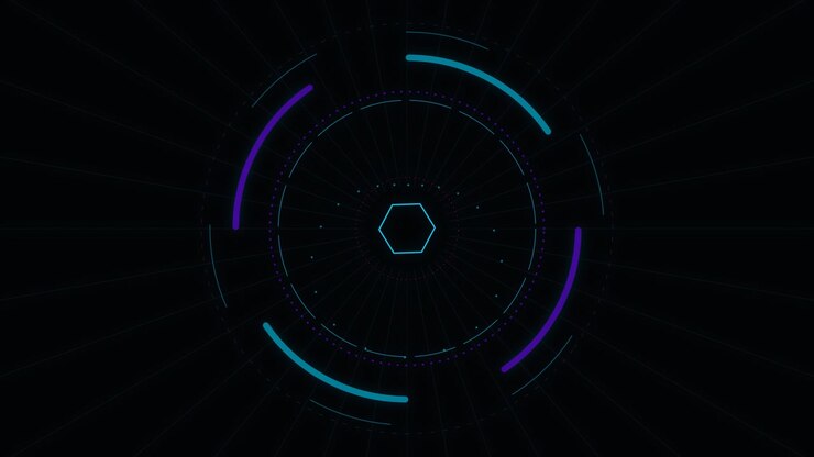 Futuristic Digital Hexagon Interface HUD Animation