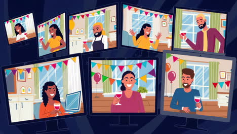 virtual party and online social gathering