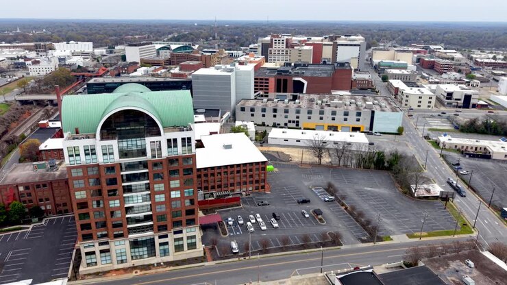 Orbita aerea, skyline di High Point, Carolina del Nord