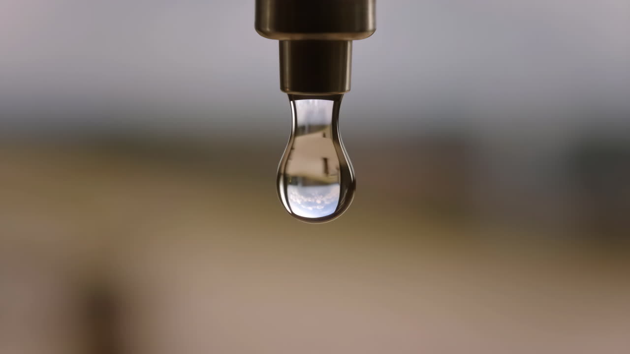 Close-Up of a Single Water Droplet