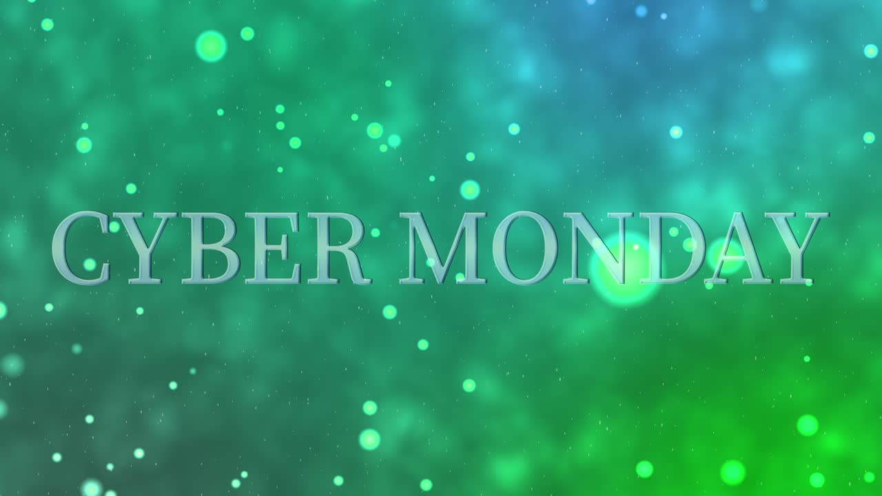Cyber Monday sale event text animation motion graphics