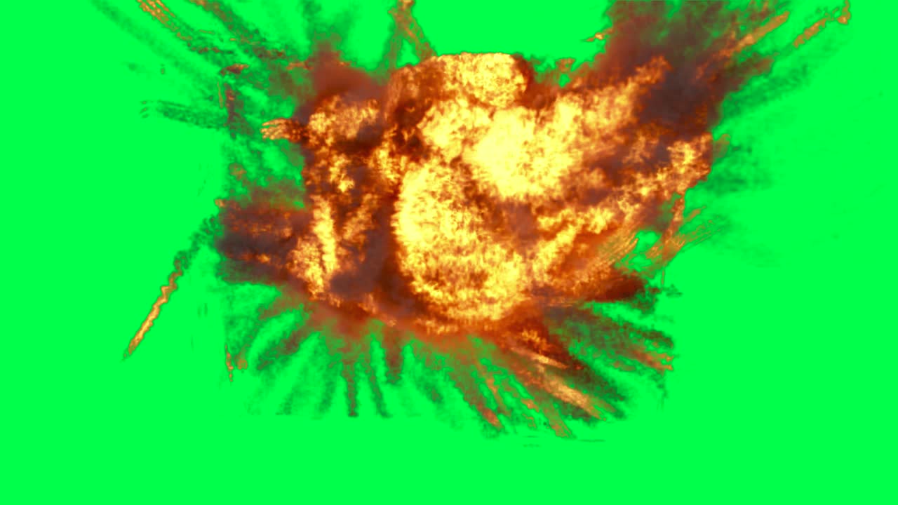 explosión vfx en pantalla verde