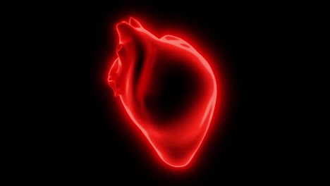 red glowing human heart anatomy illustration