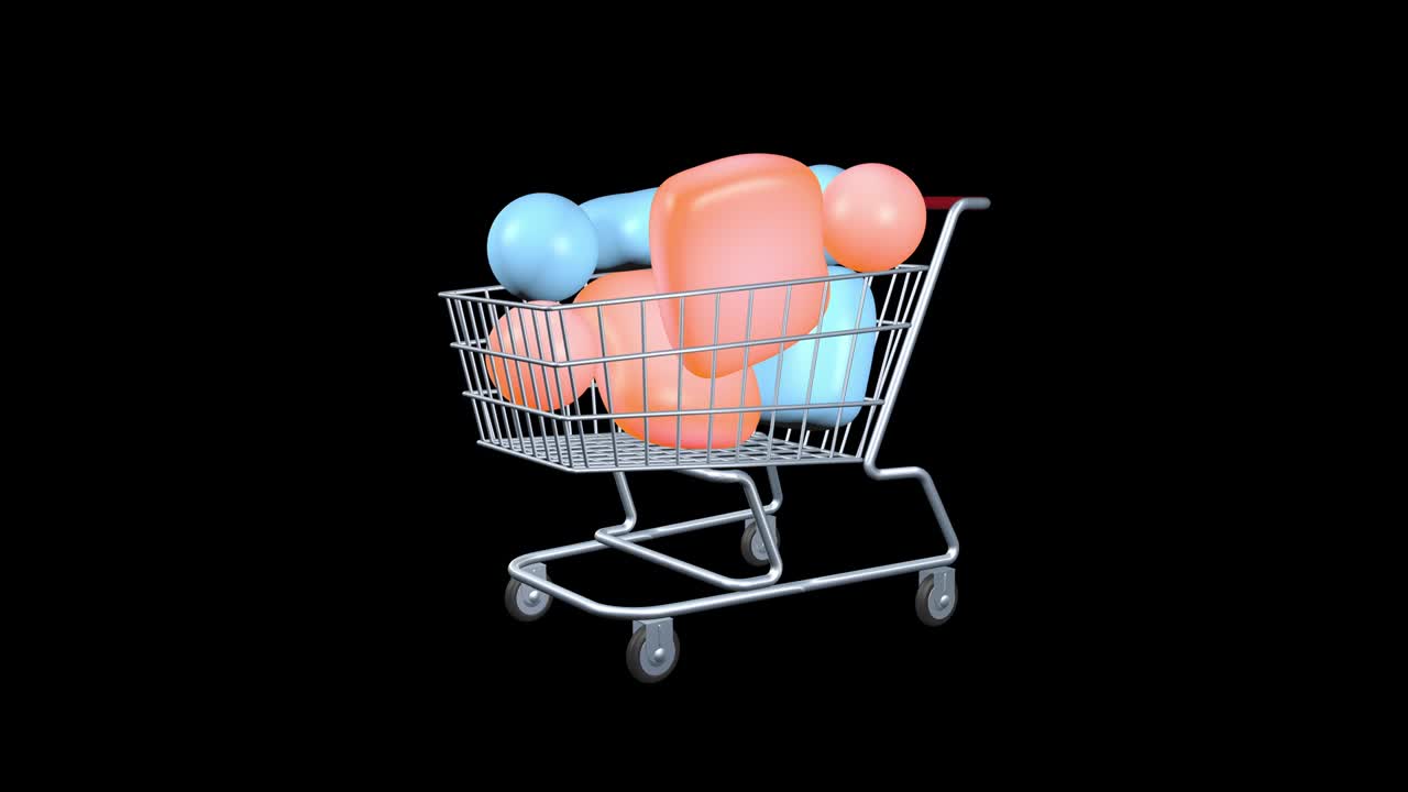 """사람과 사회를 사거나 판매하는 개념: 인구 표지판은 식료품 쇼핑 카트에 놓여 있습니다: 오늘의 실제 상품."""