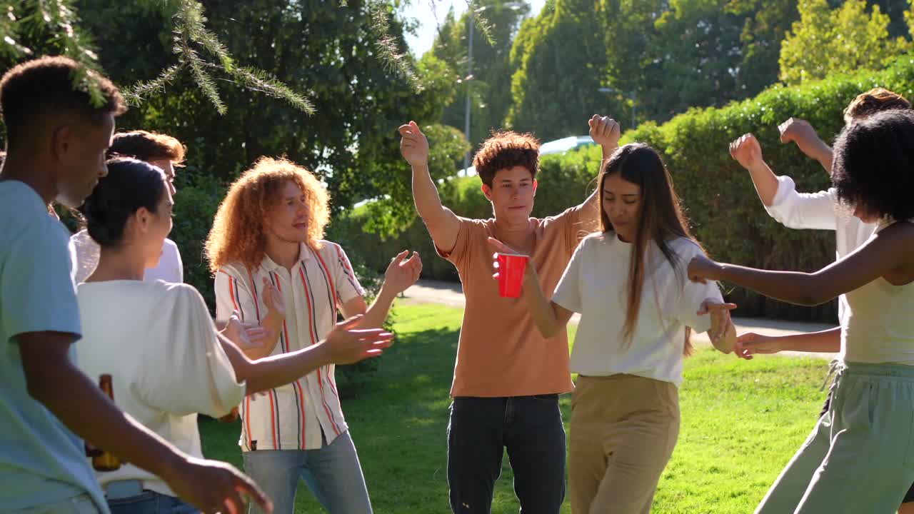 Group of Friends Celebrating Outdoors