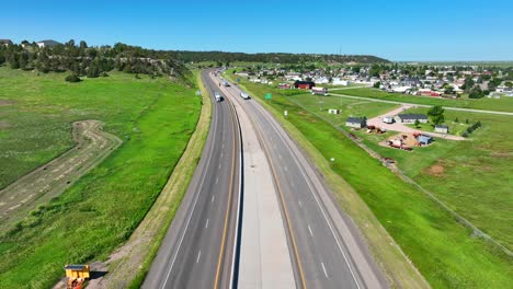 aerial rising shot of landscape in northern united states