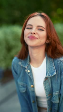 woman outdoors smiling