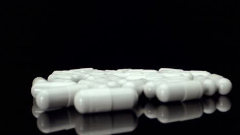 white healthy diet suplement medicine pills 4k hq mega super macro view shoot