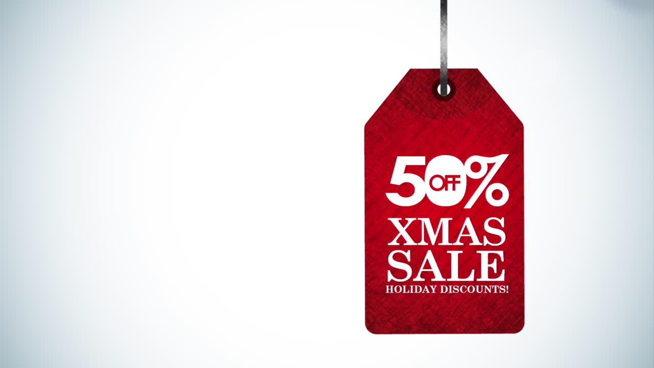 animación de feliz navidad con pino y bola colgada