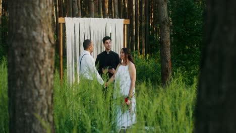 rustic forest wedding ceremony