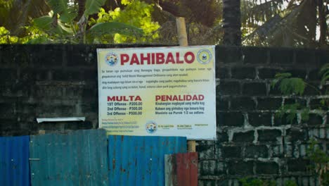 translation: under the solid waste management city ordinancebelow are corresponding penalties1st offense: $ 4.002nd offense: $ 6.003rd offense: $ 10.00 + clean up the entire block half day