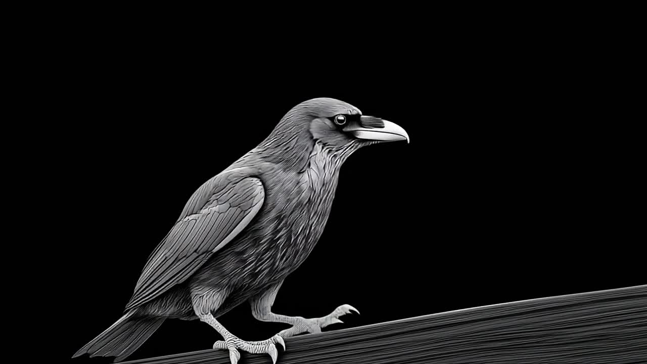 Bird on a branch at dusk. A striking bird stands gracefully on a branch, showcasing its sharp features and intricate feather details in low light.