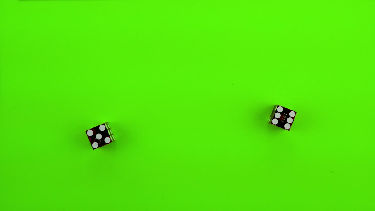 los dados rojos lanzan once en la pantalla verde