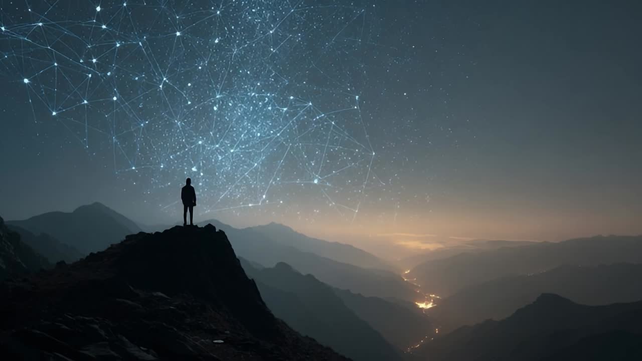 Exploring the wonders of the night sky from a mountain peak