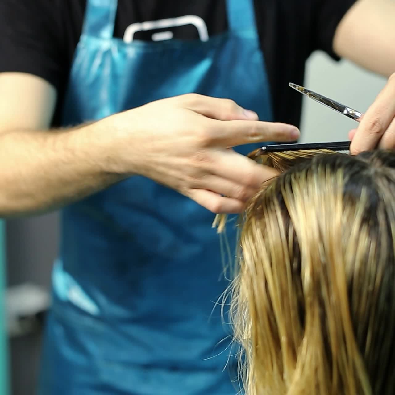 Process of cutting hair