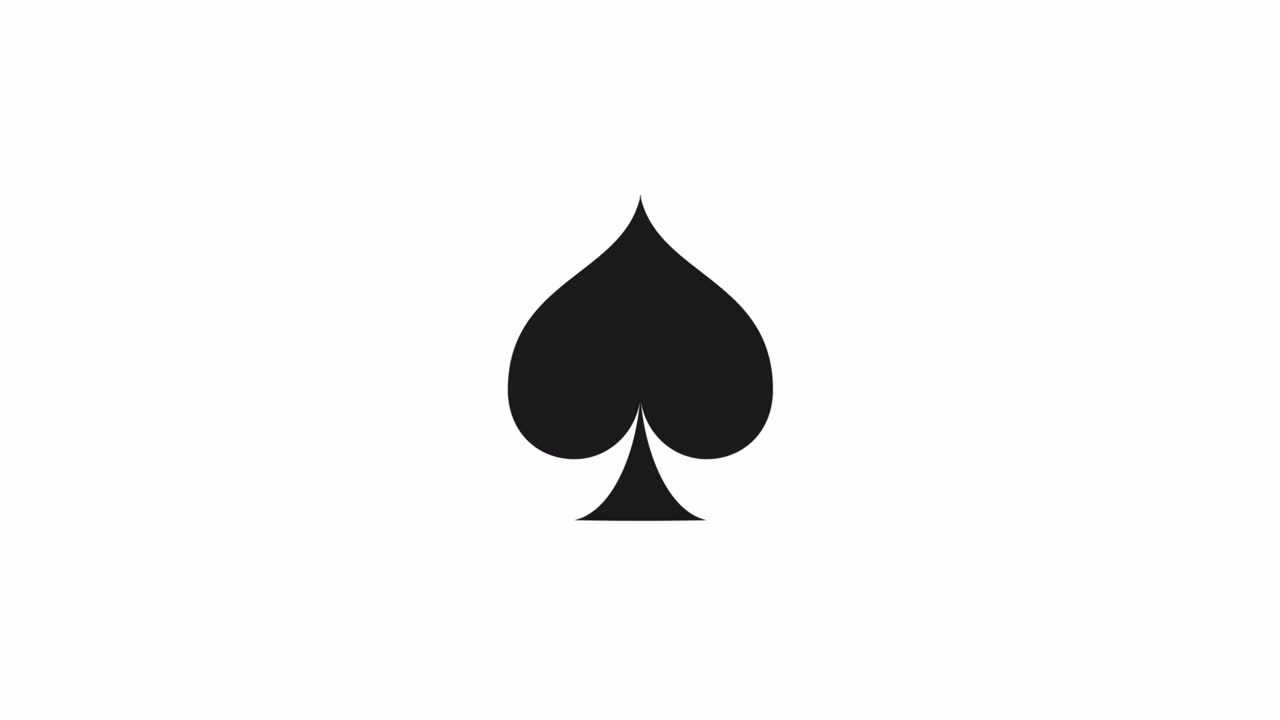 Animazione di caricamento con icone dei semi delle carte. Animazione del logo concettuale per casinò online o scommesse. Morfismo da fiori a picche a cuori a quadri.