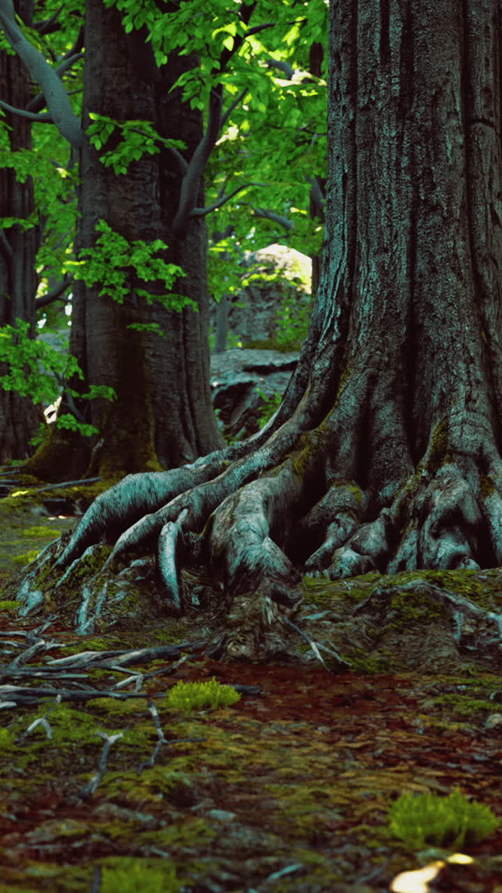 Ecologist studying erosion near rustic village pathway and tree roots