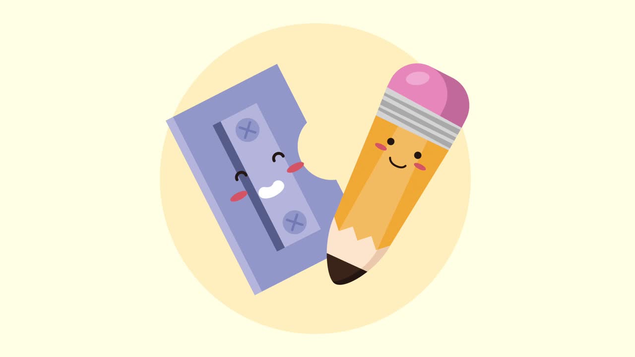 귀여운 연필과 날카로움