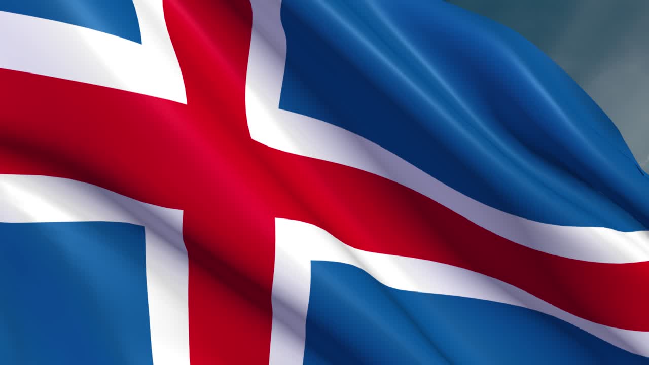 islandia - bandera - 4k - bucle