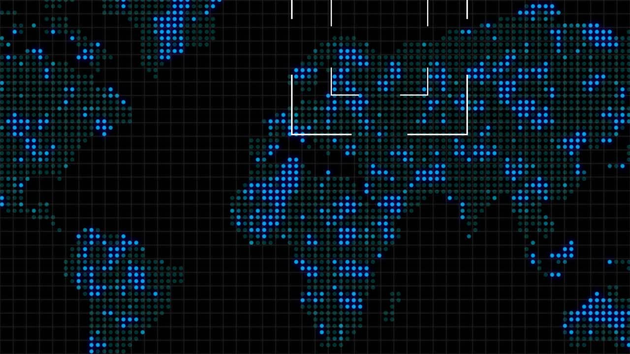 Scanning or searching an objective in a technologic hologram world map europe and africa