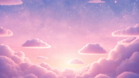 dreamy pastel sky with clouds and stars