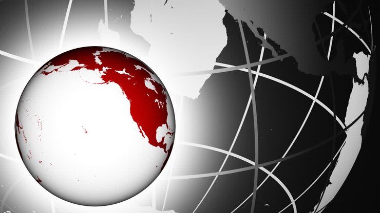 Animation of planet Earth in black and red