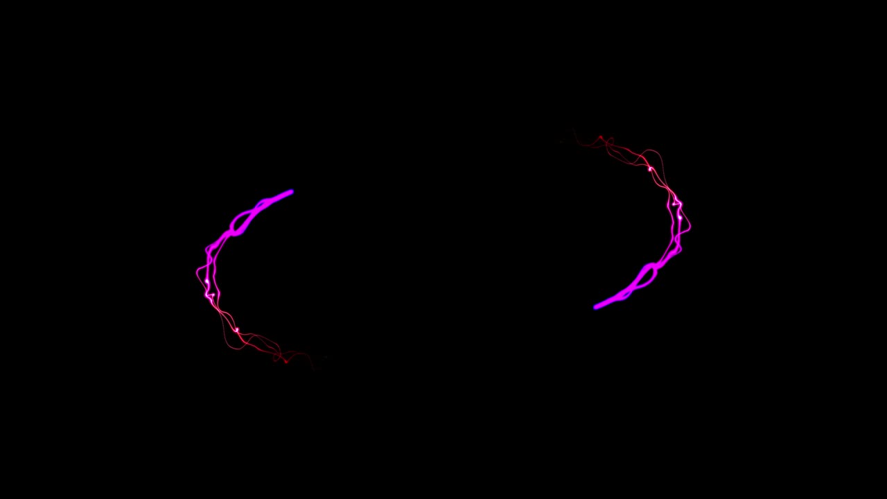 Fire lightning animation on black wall background. Flicker flashing neon lines ligh chaotic abstract. Futuristic fluorescent glowing lights. Energy and idea symbol. 4K video modern interface