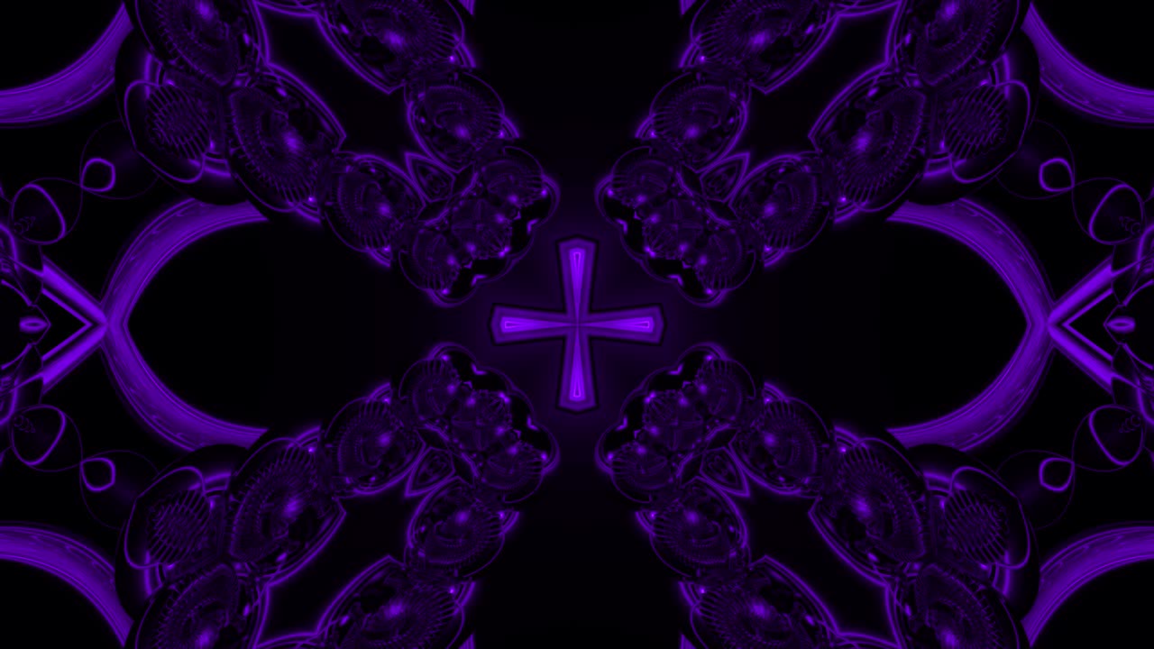 칼레이도스코프 네온 프랙탈 배경