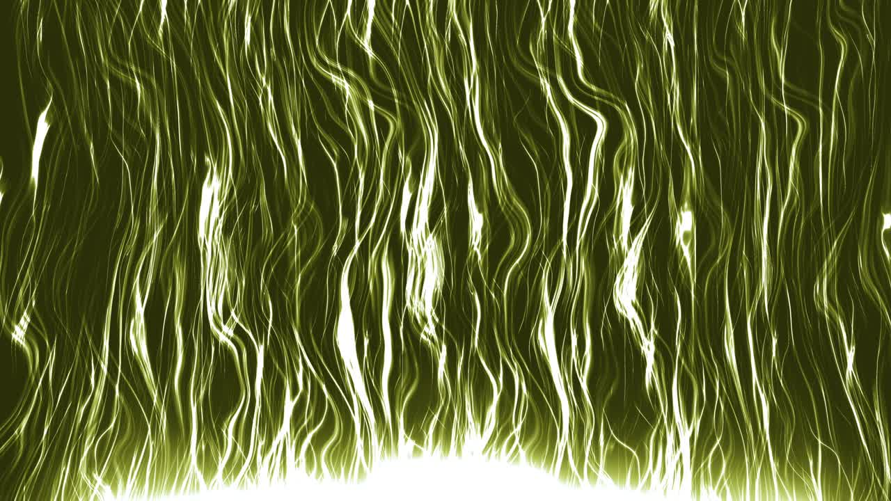 Linee ondulate astratte verdi luminose che fluiscono verso l'alto