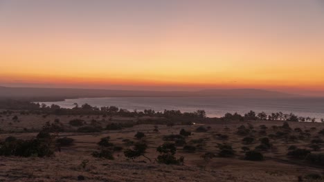 panoramic sunset view over a coastal landscape