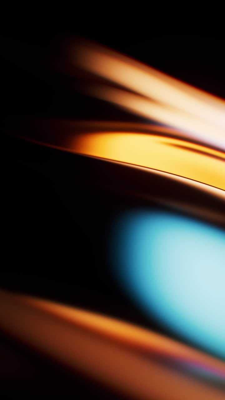 Transparent wave glass geometries with colorful lights, 3d rendering