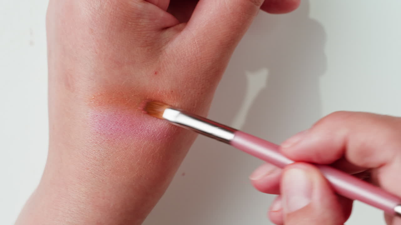 Applying Blush with a Makeup Brush