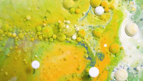 abstract liquid art with colorful bubbles