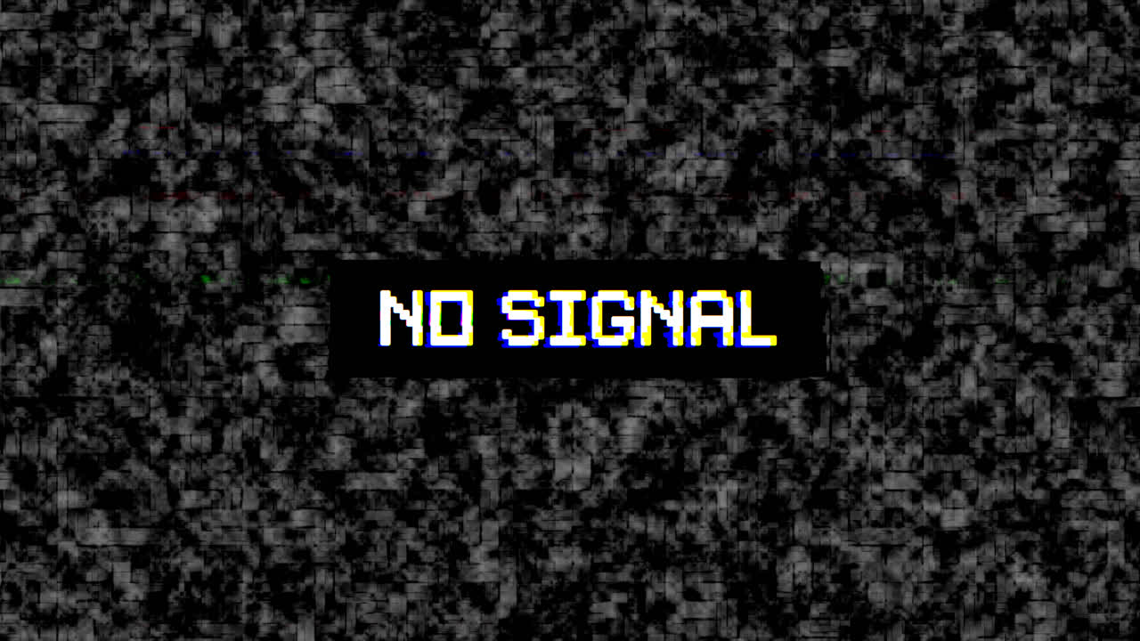 Retro Television No Signal Screen with Glitch Effect