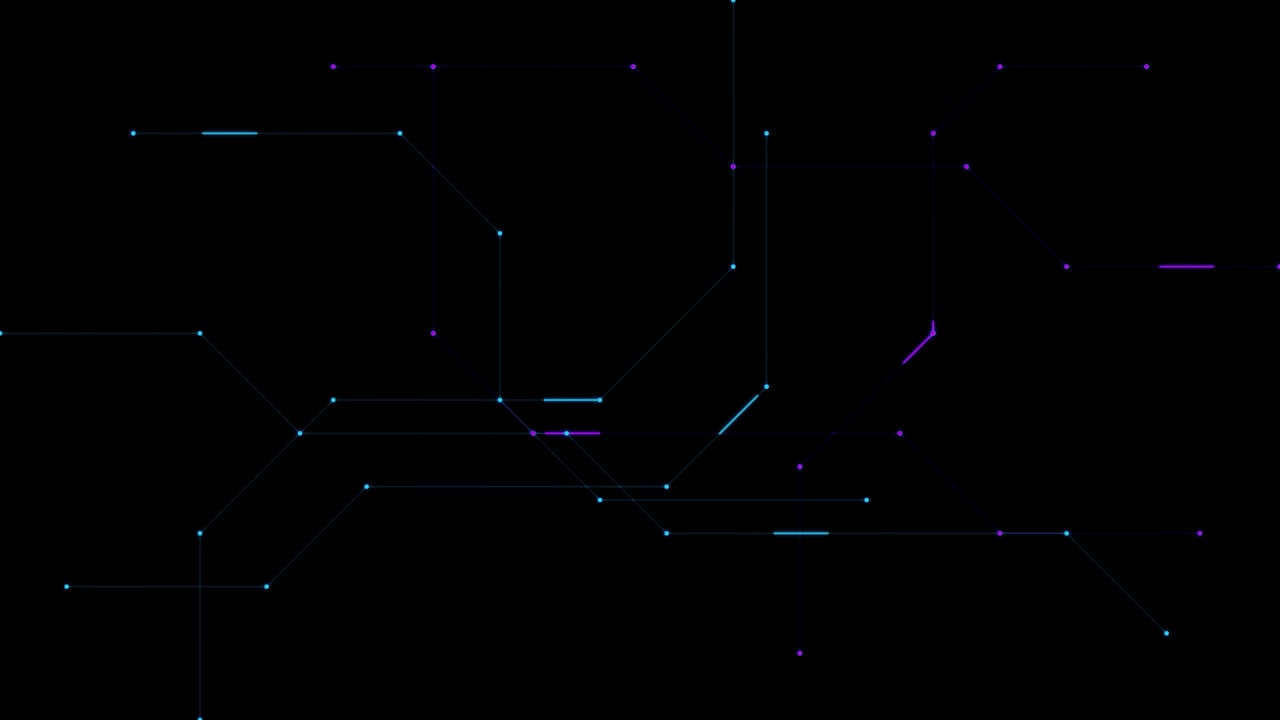 Abstract Digital Network Lines Connecting on Dark Background