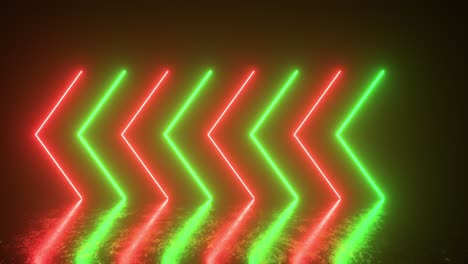 flechas de neón líneas brillantes fondo oscuro