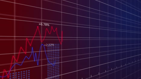 animación del procesamiento de datos sobre un fondo azul