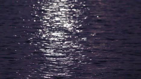 captivating close-up of water surface at night with shimmering moon or city light reflections. ideal for calming, mysterious, peaceful and abstract water themes.