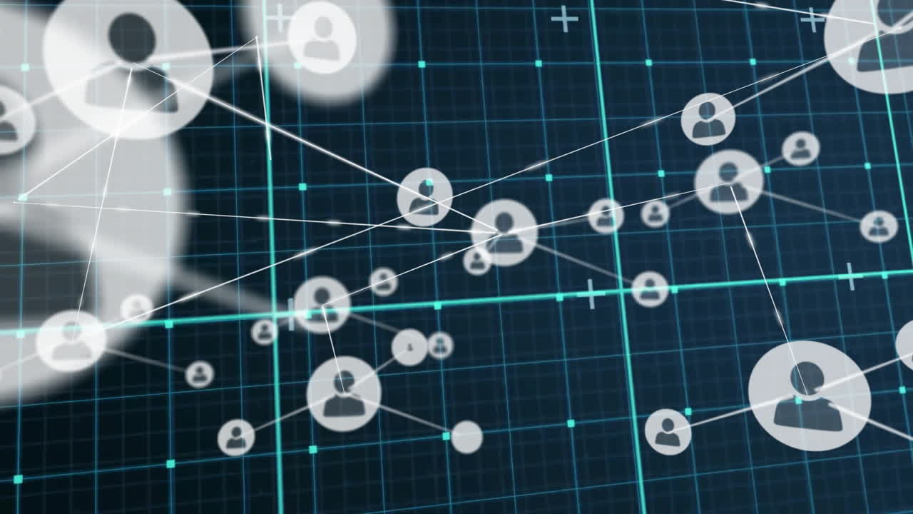 Animation of network of connections with people icons
