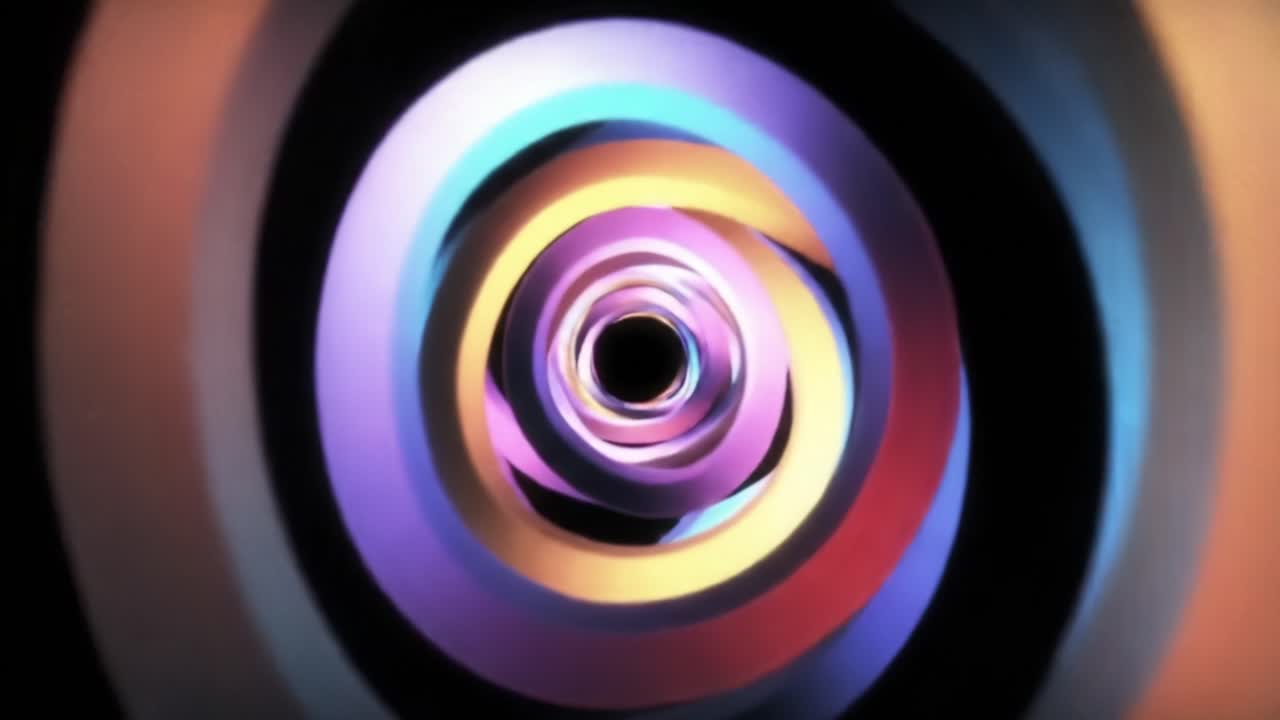 A Mesmerizing Journey Through Vibrant Spirals: Exploring Colorful Depths and Patterns in a Hypnotic Tunnel of Light