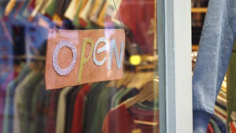 open sign on a shop window