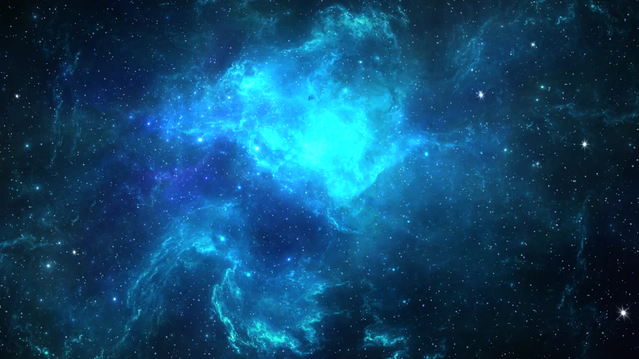 Scenic spiral infinite galaxy outer space travel center moving stars nebula loop animation flying in